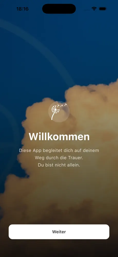 Weitere Bildschirmansicht der TrauerKompass-App